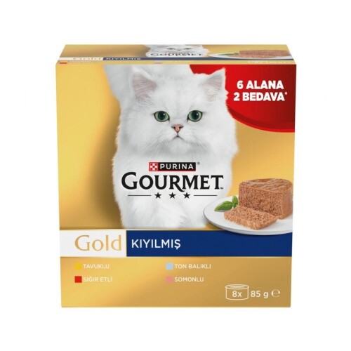 Gourmet Gold Kıyılmış Karışık Çeşitli Yetişkin Kedi Konservesi 85 gr 8 AL 6 ÖDE - 1
