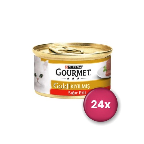 Gourmet Gold Kıyılmış Sığır Etli Yetişkin Kedi Konservesi 24 X 85 gr - 1