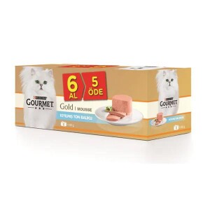 Gourmet Gold Kıyılmış Ton Balıklı Yetişkin Kedi Konservesi (6 AL 5 ÖDE) 85 gr - Gourmet Gold