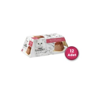 Gourmet Gold Revelations Somon Balıklı Etli Ezme Konserve Kedi Maması 2 X 57 gr 12'li Paket - 1