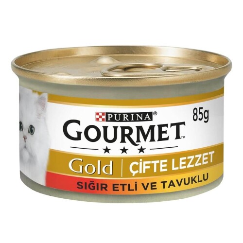 Gourmet Gold Sığır Etli ve Tavuklu Yetişkin Kedi Konservesi 85 gr - 1