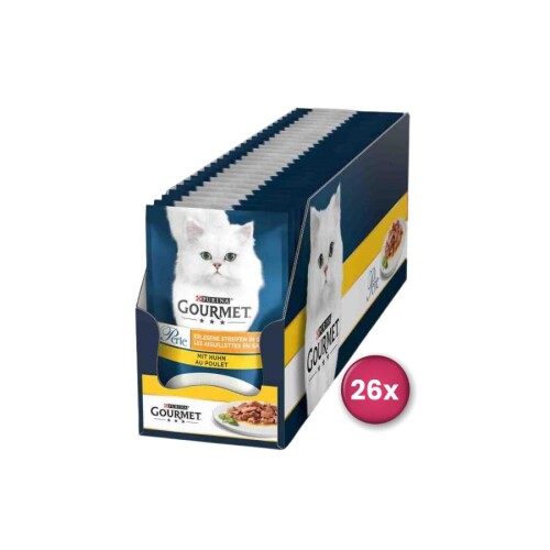 Gourmet Perle Pouch Izgara Tavuklu Yetişkin Kedi Konservesi 26 Adet X 85 gr - 1