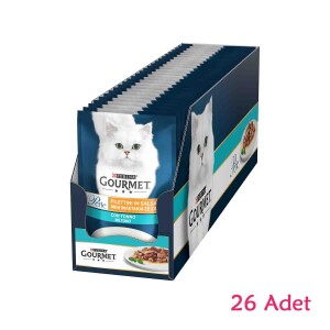 Gourmet Perle Pouch Izgara Ton Balıklı Yetişkin Kedi Konservesi 26 Adet X 85 gr - Gourmet Perle