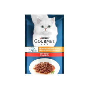 Gourmet Perle Pouch Parça Etli Izgara Sığır Etli Yetişkin Kedi Konservesi 85 gr - Gourmet Perle