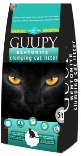 Guupy Marsily Sabun Kokulu İnce Topaklaşan Bentonit Kedi Kumu 5 lt - 1