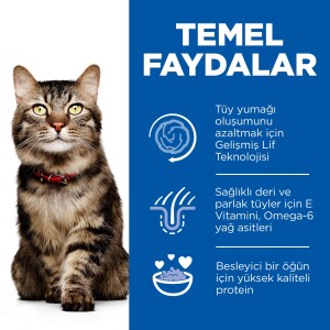Hill's SCIENCE PLAN Tüy Yumağı Önleyici Mükemmel Tüyler İçin Tavuklu Kedi Maması 1,5 kg - 4