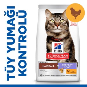 Hill's SCIENCE PLAN Tüy Yumağı Önleyici Mükemmel Tüyler İçin Tavuklu Kedi Maması 1,5 kg - Hill's Science Plan