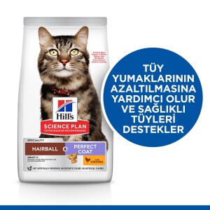 Hill's SCIENCE PLAN Tüy Yumağı Önleyici Mükemmel Tüyler İçin Tavuklu Kedi Maması 1,5 kg - 2