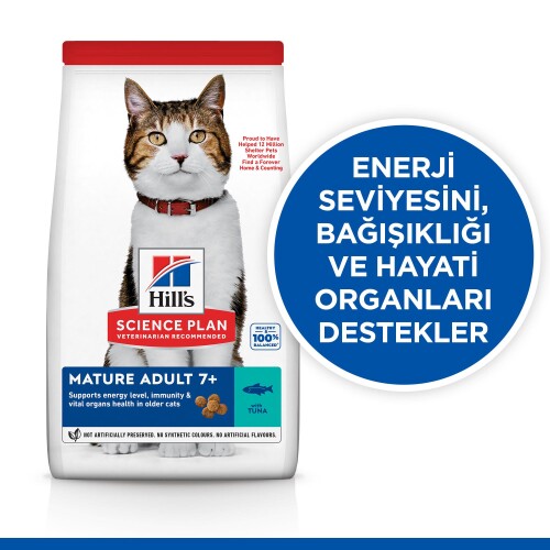 Hill's SCIENCE PLAN Mature +7 Ton Balıklı Yaşlı Kedi Maması 1,5 kg - 2