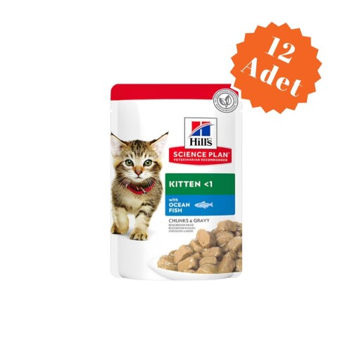 Hill's SCIENCE PLAN Gravy Kitten Okyanus Balıklı Yavru Kedi Konservesi 85 Gr x 12 Adet - 1