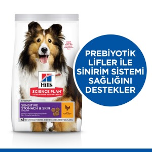 Hill's SCIENCE PLAN Hassas Deri & Mide Yetişkin Orta Irk Tavuklu Köpek Maması 2,5 kg - 2