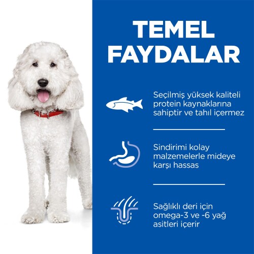 Hill's SCIENCE PLAN Hipoalerjenik Yetişkin Orta Irk Somonlu Köpek Maması 10 kg + 2 kg - 3
