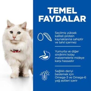 Hill's SCIENCE PLAN Hypoallergenic Yumurta ve Böcek Proteinli Yetişkin Kedi Maması 1,5 Kg - 2