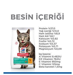 Hill's SCIENCE PLAN İdeal Kilo Yetişkin Tavuklu Kedi Maması 2,5 kg - 4