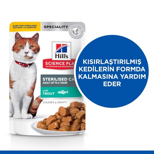 Hill's SCIENCE PLAN Kısırlaştırılmış Alabalıklı Kedi Pouch 85 gr - 2
