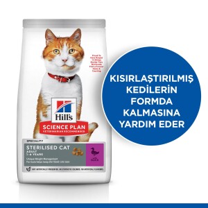 Hill's SCIENCE PLAN Kısırlaştırılmış Yetişkin Ördekli Kedi Maması 8 kg + 2 kg - 2