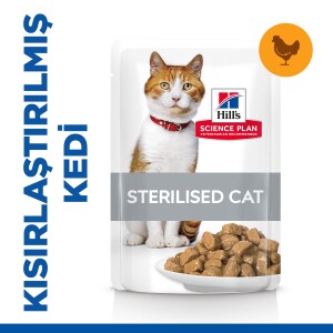 Hill's SCIENCE PLAN Pouch Tavuklu Kısırlaştırılmış Yetişkin Kedi Konservesi 12 X 85 gr - Hill's Science Plan