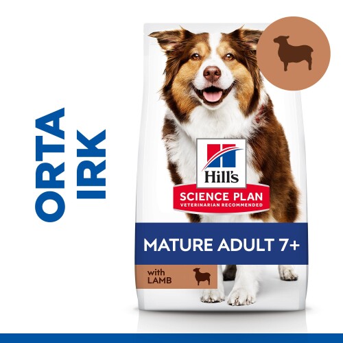 Hill's SCIENCE PLAN +7 Yaşlı Orta Irk Kuzulu ve Pirinçli Köpek Maması 12 kg + 2 kg - 1