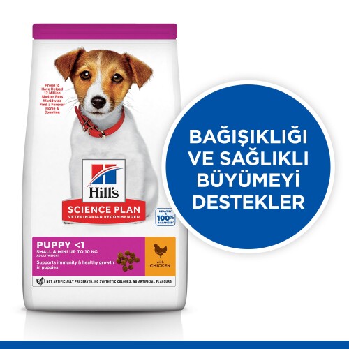 Hill’s SCIENCE PLAN Mükemmel Sindirim Küçük ve Mini Irk Tavuklu ve Kahverengi Pirinçli Yavru Köpek Maması 1,5 kg - 2