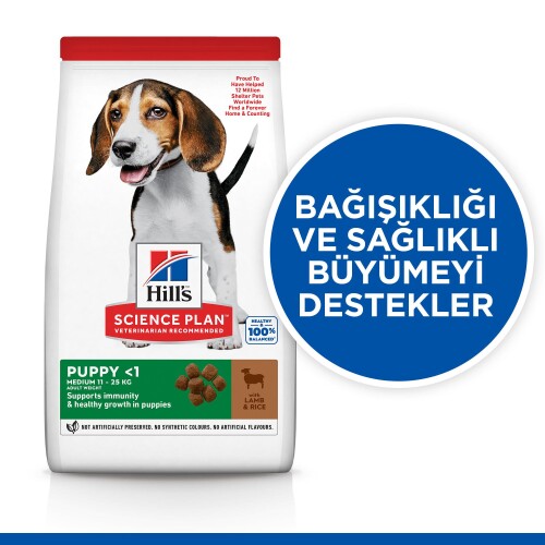 Hill's SCIENCE PLAN Orta Irk Kuzulu ve Pirinçli Yavru Köpek Maması 12 kg + 2 kg - 3