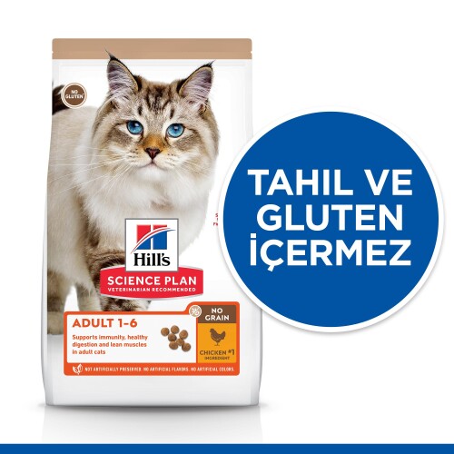 Hill's SCIENCE PLAN Tahılsız Yetişkin Tavuklu Kedi Maması 1,5 kg - 3