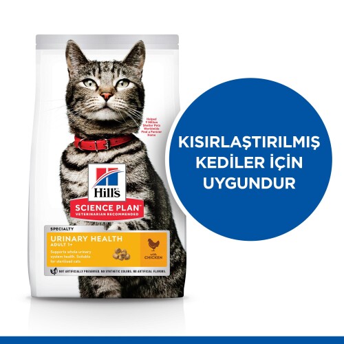 Hill's SCIENCE PLAN Üriner Sağlık +1 Yetişkin Tavuklu Kedi Maması 1,5 kg - 3