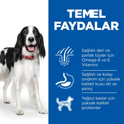 Hill's SCIENCE PLAN Yetişkin Orta Irk Kuzulu ve Pirinçli Köpek Maması 2,5 kg - 3