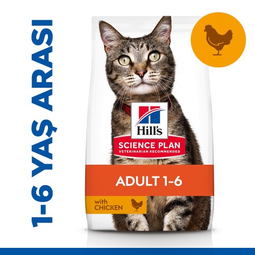 Hill's Science Plan Yetişkin Tavuklu Kedi Maması 8 kg + 2 kg - 1