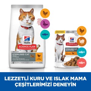 Hill's SCIENCE PLAN Kısırlaştırılmış Yetişkin Tavuklu Kedi Maması 1,5 kg - 6