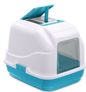 Imac Easy Cat Filtreli Kapılı Kedi Tuvalet Kabı Mavi - Imac