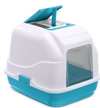 Imac Easy Cat Filtreli Kapılı Kedi Tuvalet Kabı Mavi - 1
