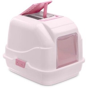 Imac Easy Cat Filtreli Kapılı Kedi Tuvalet Kabı Pembe - Imac