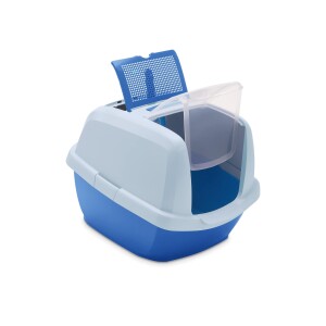 Imac Maddy Junior Üstü Açılabilen Kapalı Kedi Tuvaleti Mavi - Imac