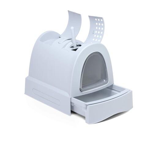 Imac Zuma Buz Mavisi Çekmeceli Kapalı Kedi Tuvaleti 40 X 42,5 X 56 cm - 1