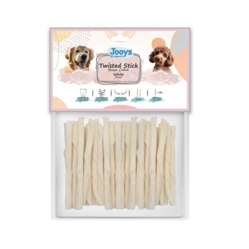 Jooys Beyaz Burgu Çubuk Köpek Ödül Kemiği 100'lü - 1