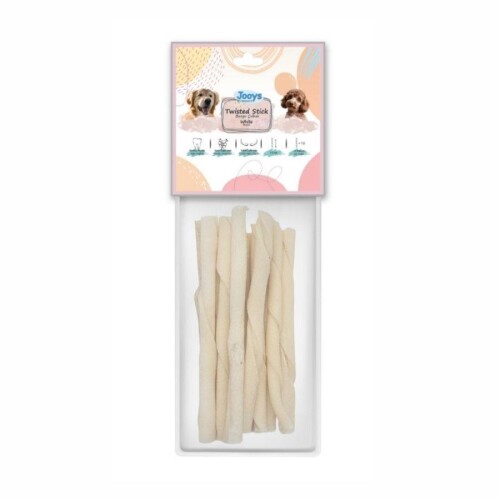 Jooys Beyaz Burgu Çubuk Köpek Ödül Kemiği 12'li - 1