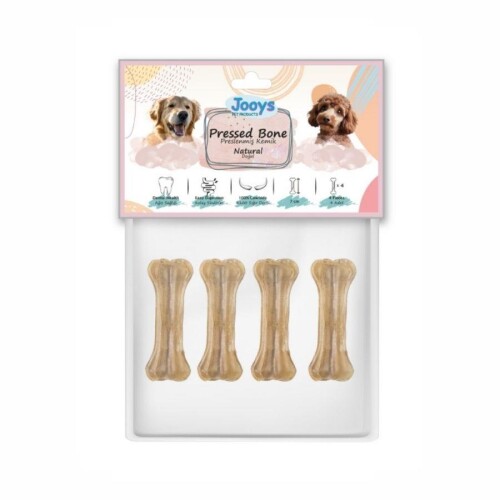Jooys Naturel Pres Köpek Ödül Kemiği 7 cm 4'lü - 1