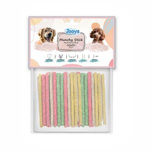 Jooys Renkli Munchy Çubuk Köpek Ödül Kemiği 100'lü - 1