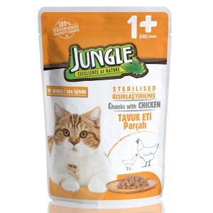 Jungle Pouch Jöleli Tavuklu Kısırlaştırılmış Kedi Konservesi 100 Gr - Jungle