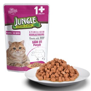 Jungle Pouch Sığır Eti Parçalı Kısırlaştırılmış Kedi Konservesi 100 Gr - 2