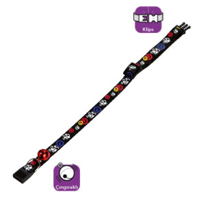 Karlie Çıngıraklı Desenli Kedi Boyun Tasması 30 Cm Siyah - Karlie