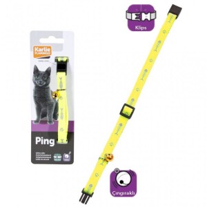 Karlie Çıngıraklı Sarı Balık Desenli Kedi Boyun Tasması - Karlie