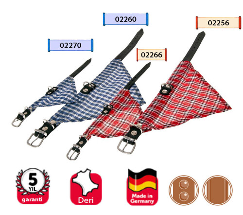 Karlie Deri Bandanalı Boyun Tasması 32 cm Mavi - 1