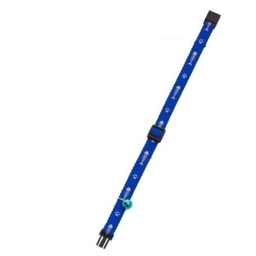 Karlie Kılçık Desenli Zilli Kedi Boyun Tasması 30cm-10mm Mavi - 1