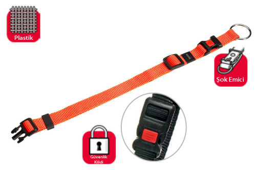 Karlie Kilitli Boyun Tasması L 45-65 cm Turuncu - 1