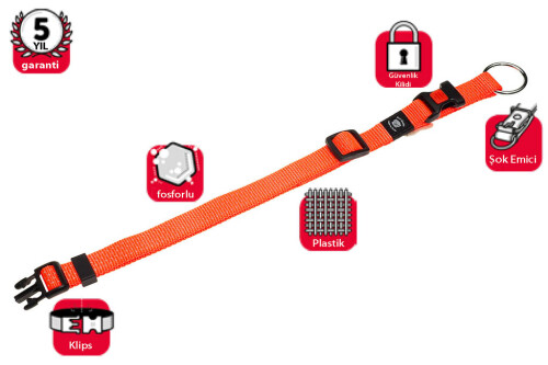 Karlie Kilitli Boyun Tasma M 40-55 cm Turuncu - 1