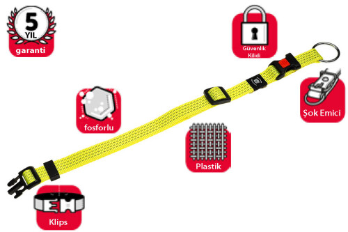 Karlie Kilitli Boyun Tasması S 30-45 cm Sarı - 1