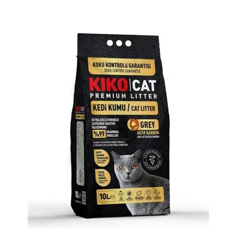 Kiko Cat Premium Litter Grey Karbon 10 Lt Kedi Kumu - 1