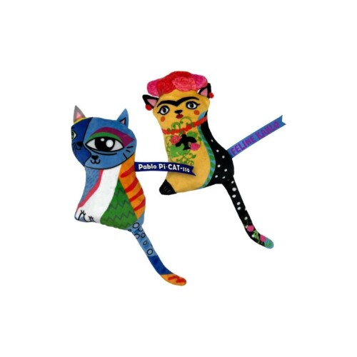 Kong Artz Kahlo Picasso Peluş Kedi Oyuncağı 2 'li - 1