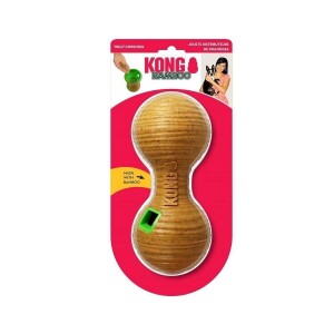 Kong Bamboo Feeder Dambıl Şeklinde Ödül Maması Dağıtma Köpek Oyuncağı M - Kong